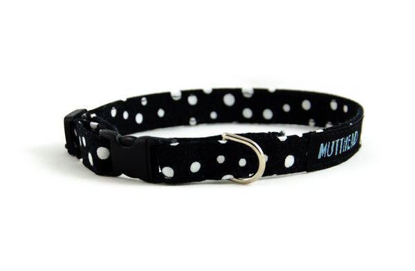 Extra-small pet collar in black and ivory Demetra